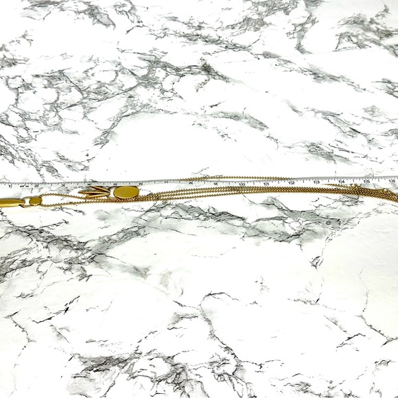 Madewell Layer Necklace 2 Strand with Pendants Brushed Gold - Picture 6 of 7